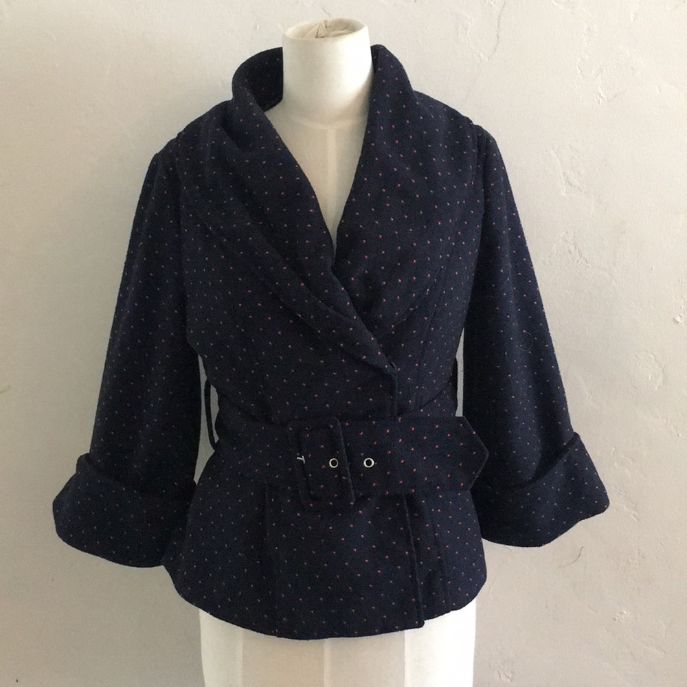 Tulle Anthropology Navy with a red dots blazer Med